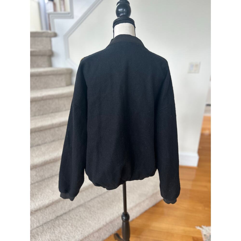 Vintage Western Indigenous Black Green Mustard Bomber Jacket - Picture 4 of 9